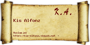 Kis Alfonz névjegykártya