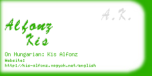 alfonz kis business card